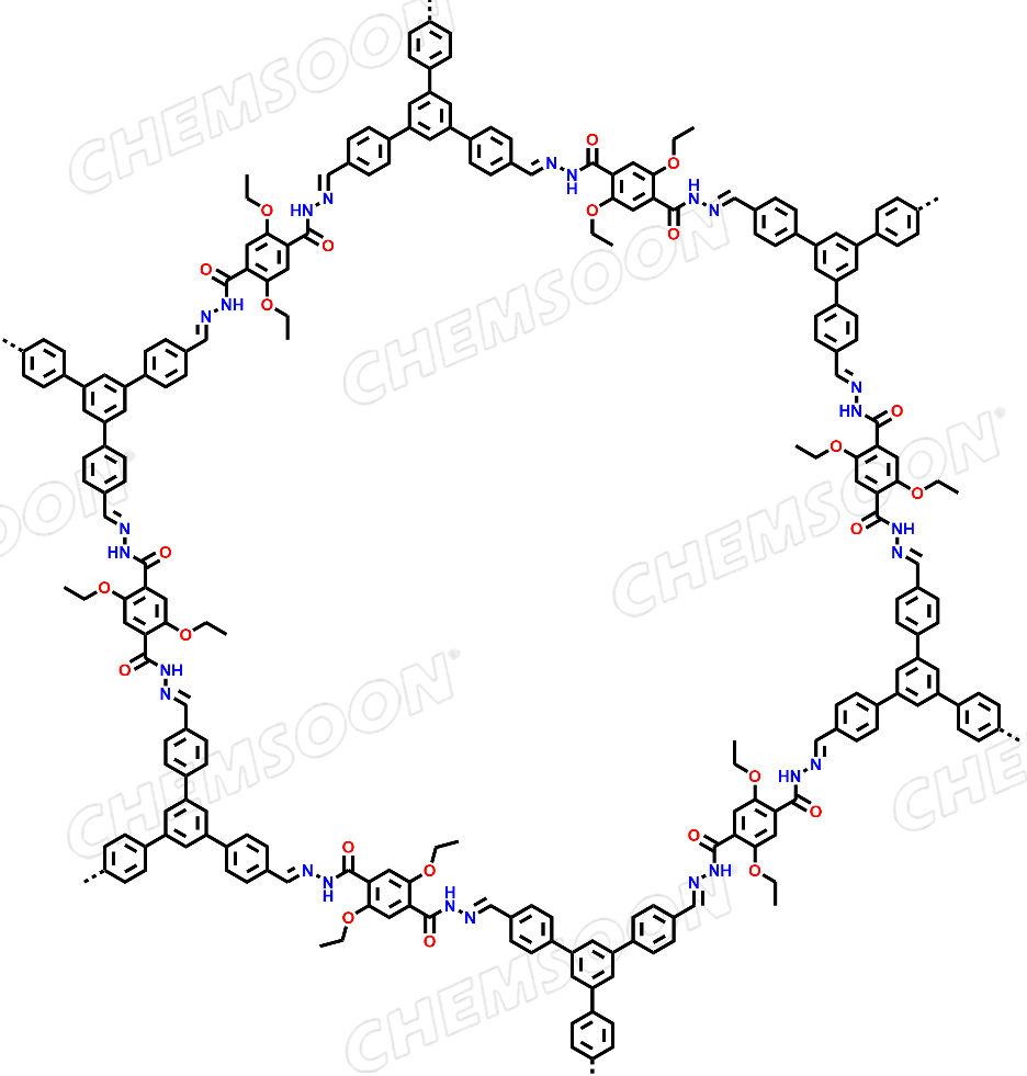 1,4-Benzenedicarboxylic acid, 2,5-diethoxy-, 1,4-dihydrazide, polymer with 5′-(4-formylphenyl)[1,1′:3′,1′′-terphenyl]-4,4′′-dicarboxaldehyde