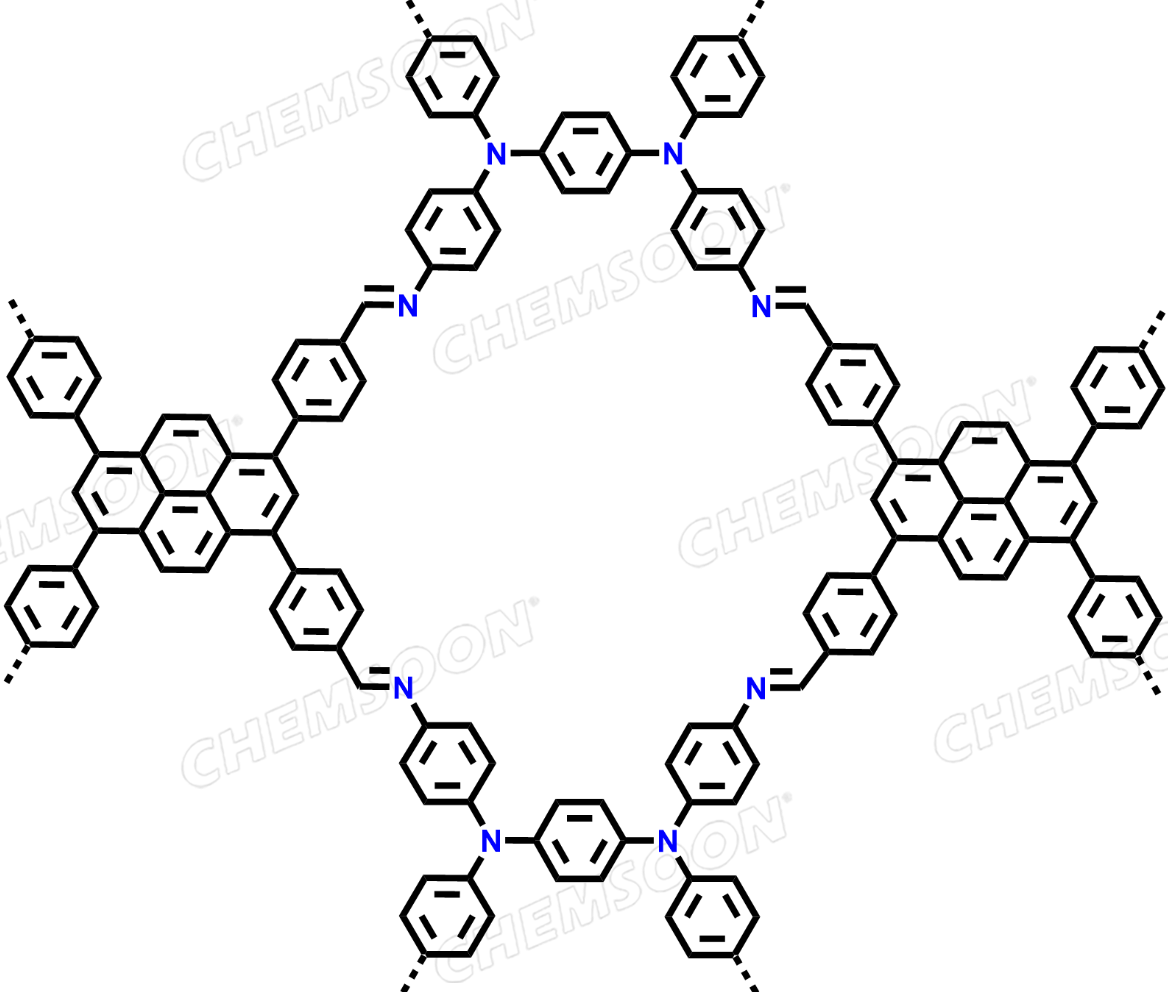 Benzaldehyde, 4,4′,4′′,4′′′-(1,3,6,8-pyrenetetrayl)tetrakis-, polymer with N1,N1,N4,N4-tetrakis(4-aminophenyl)-1,4-benzenediamine