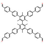 5",5"'-bis(4'-formyl-[1,1'-biphenyl]-4-yl)-2",2"',4",4"',6",6"'-hexamethyl-[1,1':4',1":3",1"':3"',1"":4"",1""'-sexiphenyl]-4,4""'-dicarbaldehyde