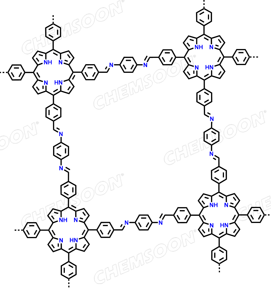 Benzaldehyde, 4,4′,4′′,4′′′-(21H,23H-porphine-5,10,15,20-tetrayl)tetrakis-, polymer with benzene-1,4-diamine