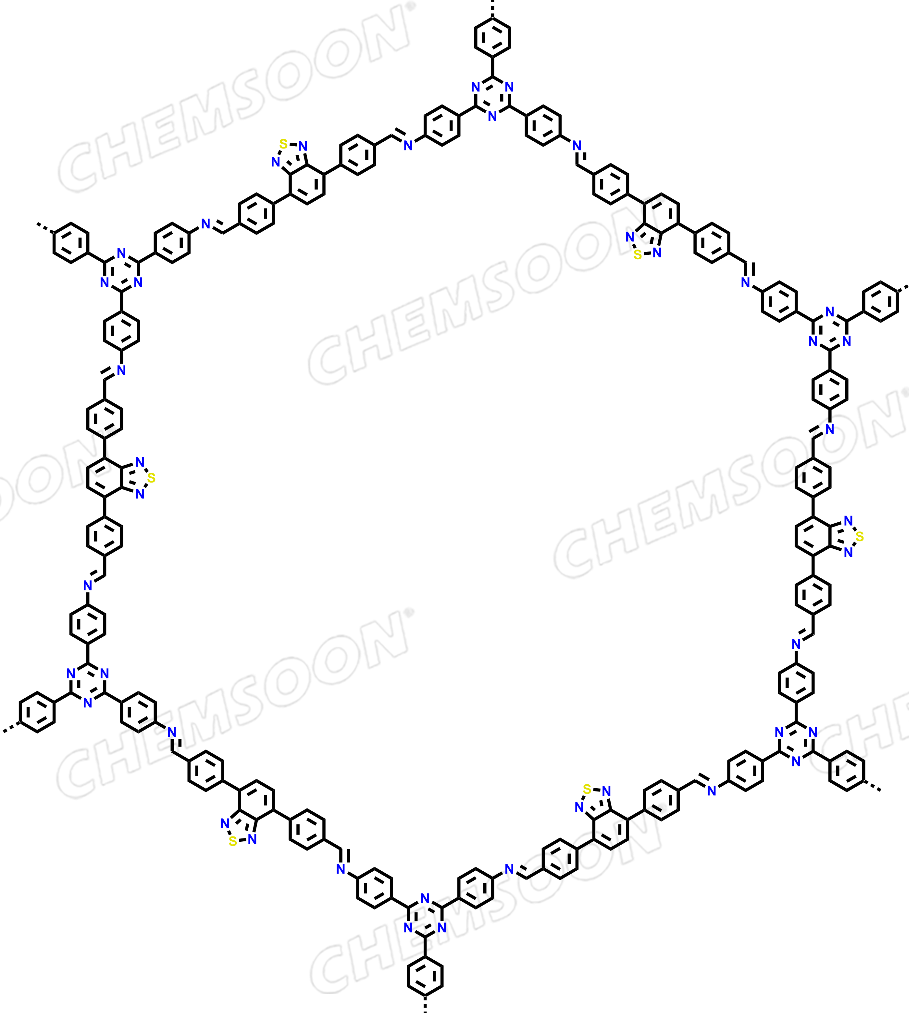 Benzaldehyde, 4,4′-(2,1,3-benzothiadiazole-4,7-diyl)bis-, polymer with 4,4′,4′′-(1,3,5-triazine-2,4,6-triyl)tris[benzenamine]