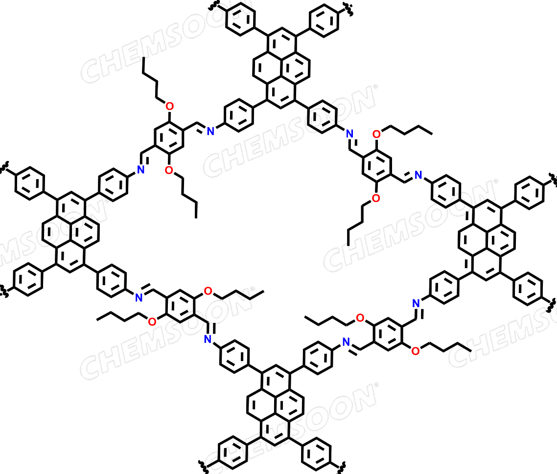 2,5-Dibutoxyterephthalaldehyde polymer with 4,4,4,4-(1,3,6,8-Pyrenetetrayl)tetrakis[benzenamine]