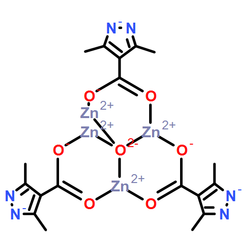 Tris[μ-[3,5-dimethyl-1H-pyrazole-4-carboxylato(2-)-κO4:κO′4]]-μ4-oxotetrazinc