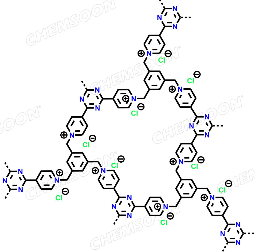 Pyridinium, 1,1′,1′′-[1,3,5-benzenetriyltris(methylene)]tris[4-cyano-, bromide (1:3), homopolymer