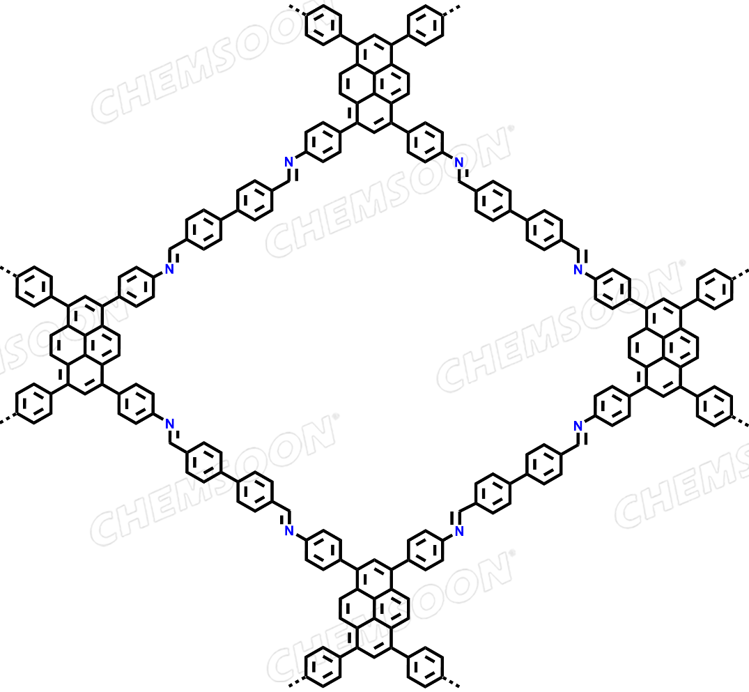 [1,1′-Biphenyl]-4,4′-dicarboxaldehyde, polymer with 4,4′,4′′,4′′′-(1,3,6,8-pyrenetetrayl)tetrakis[benzenamine]