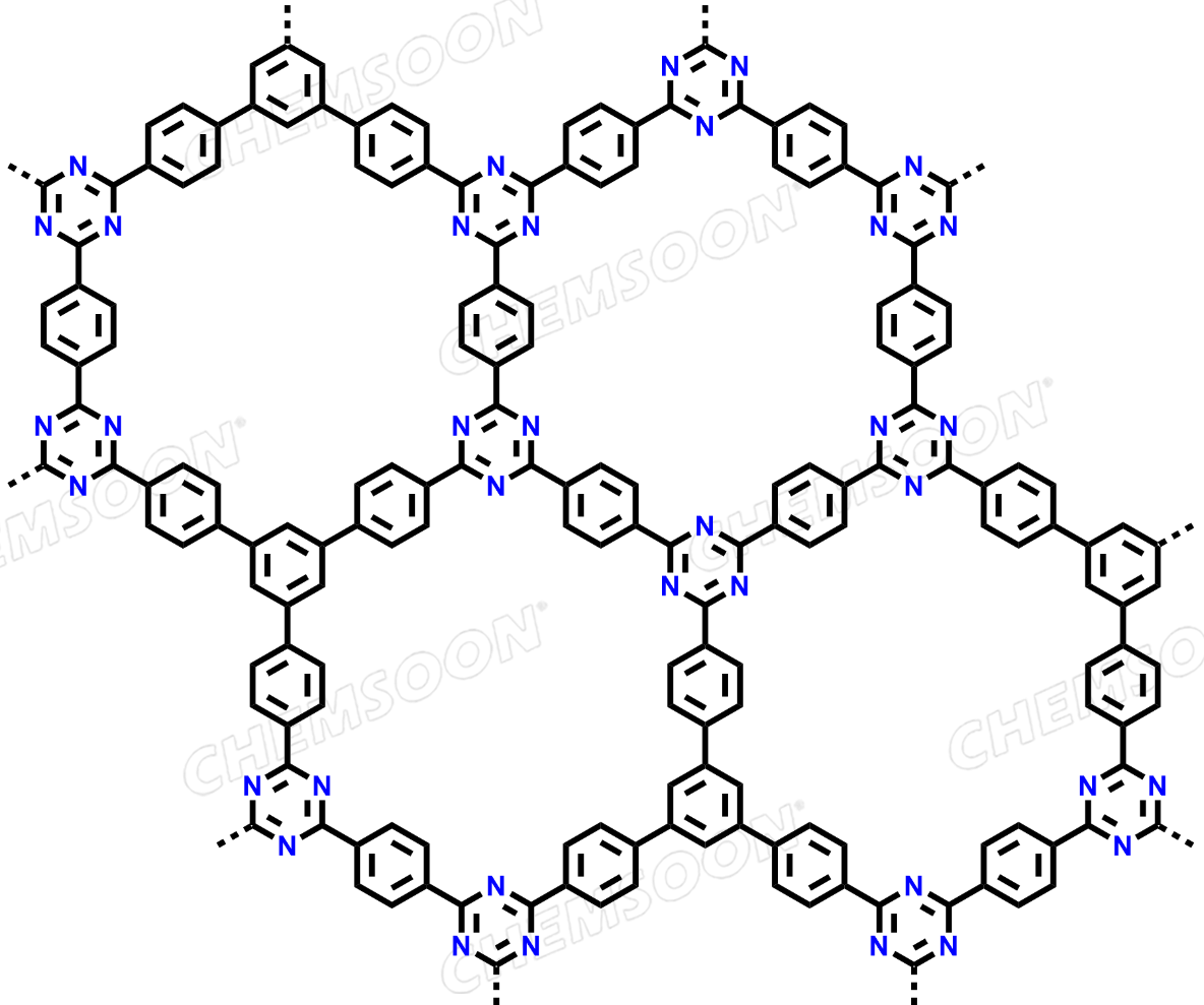 1,4-Benzenedicarboximidamide, hydrochloride (1:2), polymer with 5′-(4-formylphenyl)[1,1′:3′,1′′-terphenyl]-4,4′′-dicarboxaldehyde