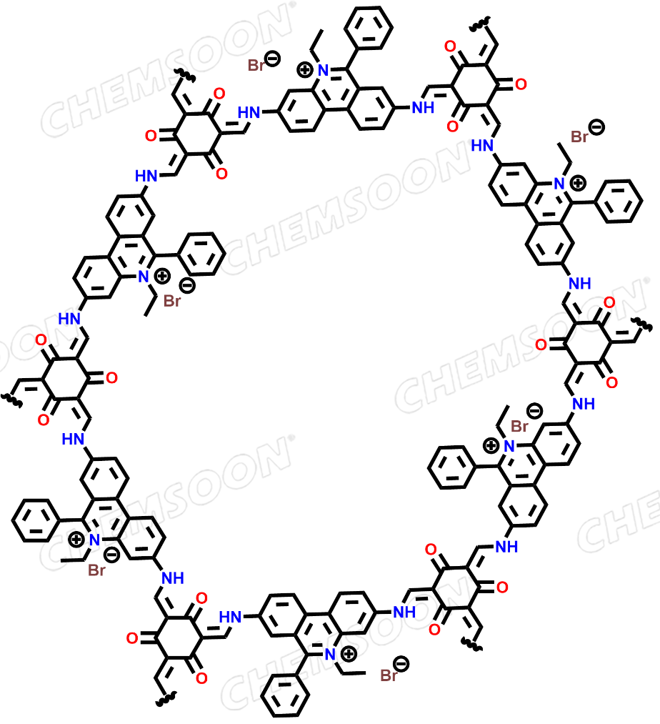 Phenanthridinium, 3,8-diamino-5-ethyl-6-phenyl-, bromide (1:1), polymer with 2,4,6-trihydroxy-1,3,5-benzenetricarboxaldehyde